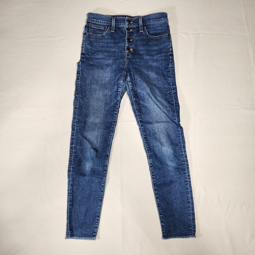 J. Crew 10" High Rise Blue Skinny Jeans Women's Size 28 Dark Wash Denim 5 Pocket